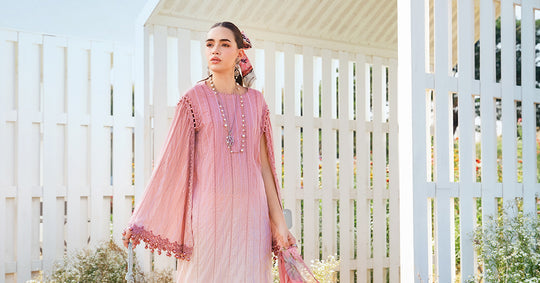 MARIA.B-3PC LAWN PRINTED EMB SHIRT WITH CHIFFON PRINT DUPATTA AND PRINT TROUSER-BIC-2512