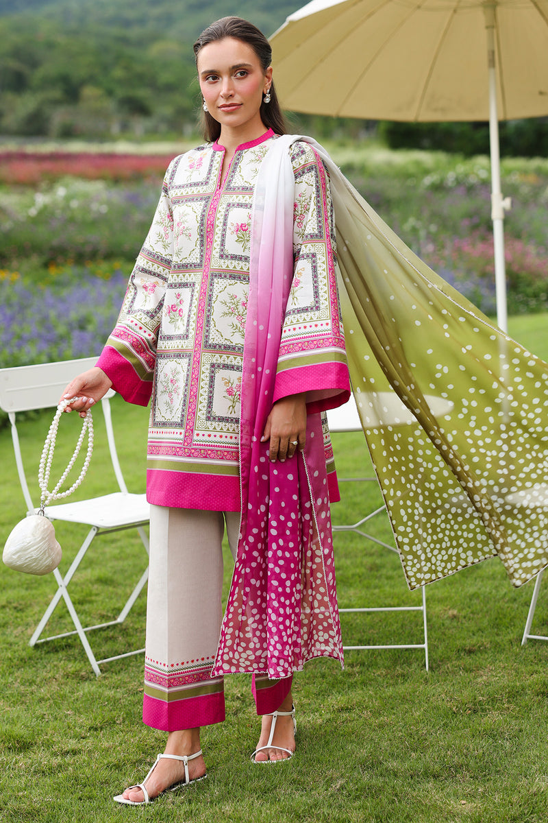 JAZMIN-3PC KHADDAR PRINTED SHIRT WITH KHADDAR PRINTED DUPATTA AND PRINTED TROUSER-BIC-2625