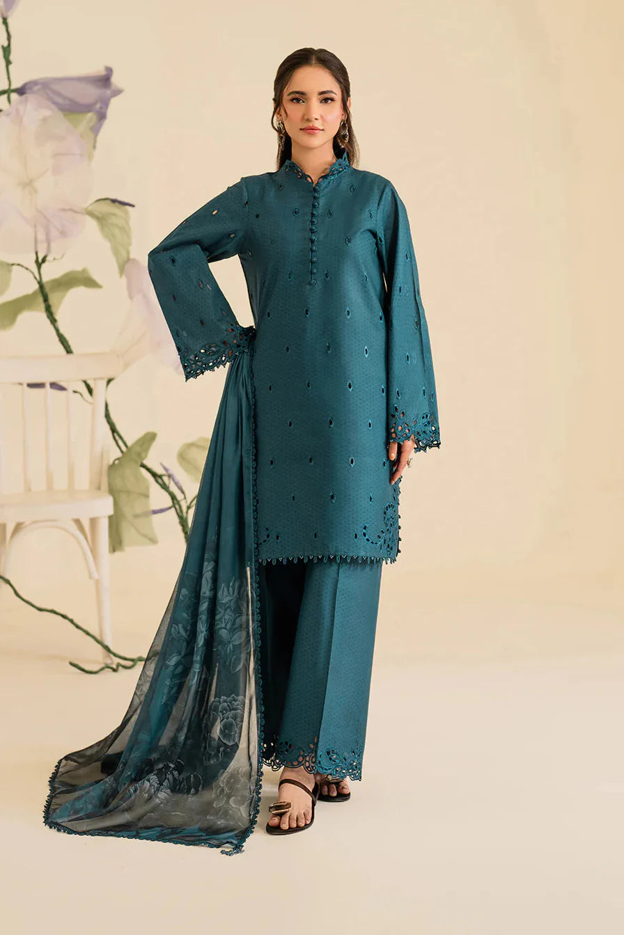 IZNIK - 3PC LAWN EMBROIDERED SHIRT WITH MANAAR PRINTED DUPATTA AND TROUSER -BIC-3747