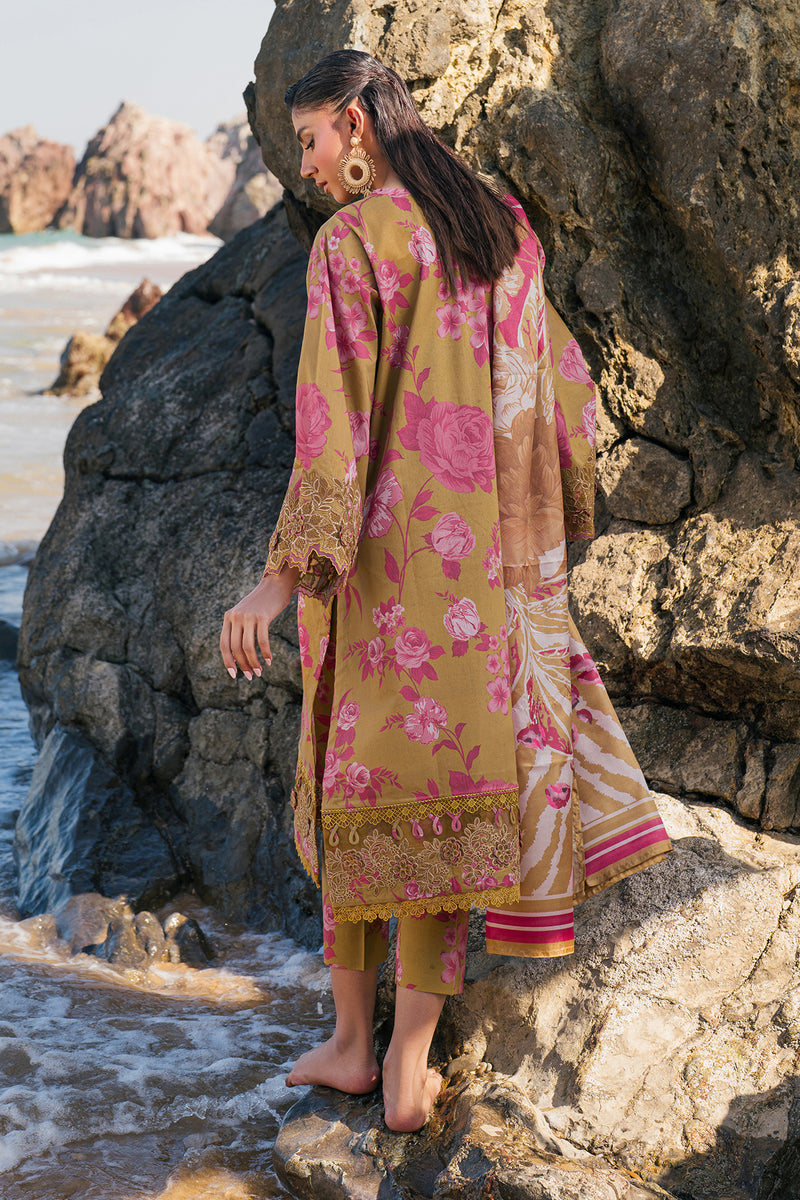 BAROQUE-3PC KHADDAR PRINTED EMB SHIRT WITH KHADDAR PRINTED DUPATTA AND PRINT TROUSER-BIC-2622