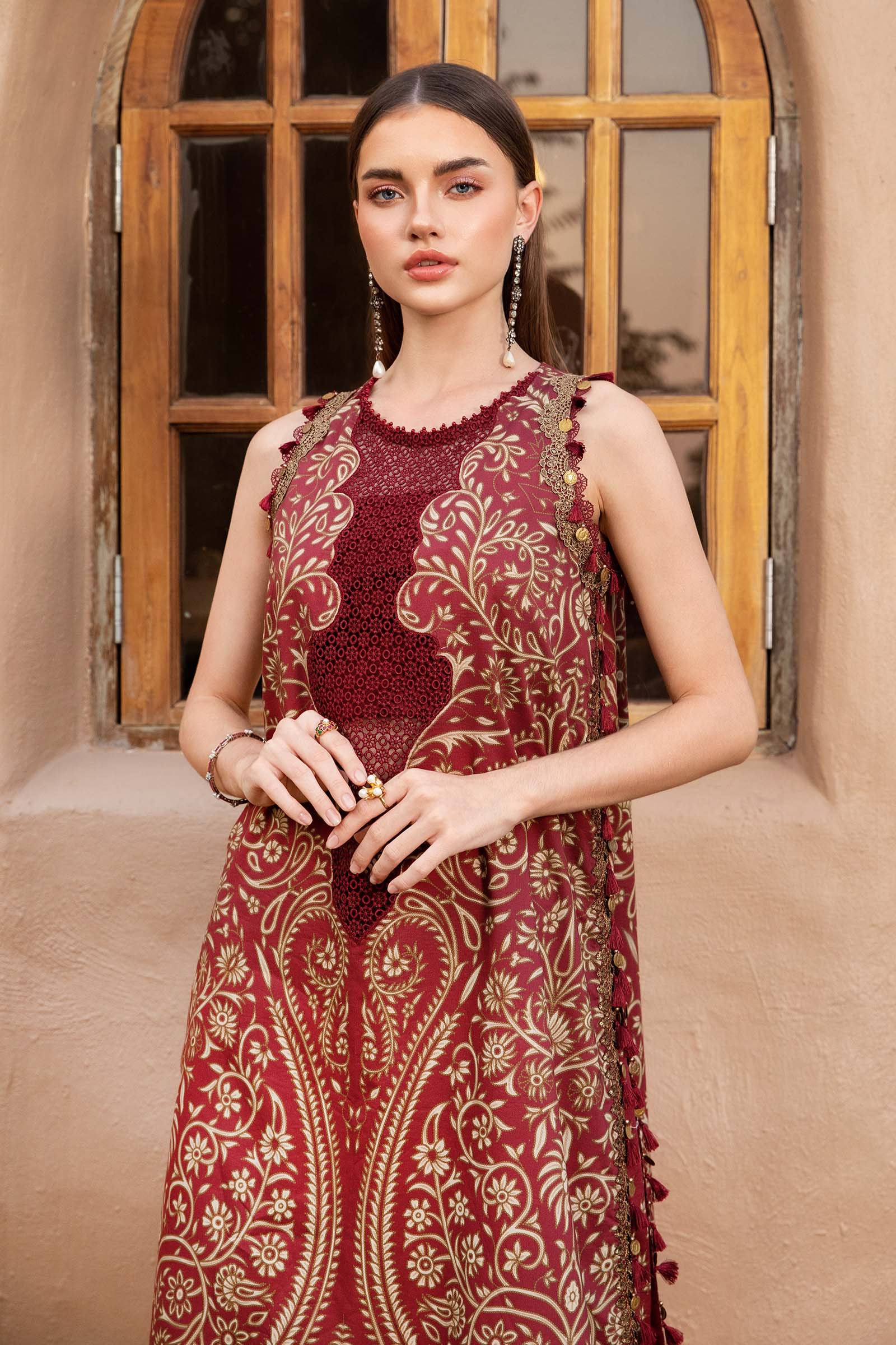 MARIA.B-3PC LAWN EMBROIDERED PRINTED SHIRT WITH CHIFFON PRINT DUPATTA AND PRINT TROUSER-BIC-2518
