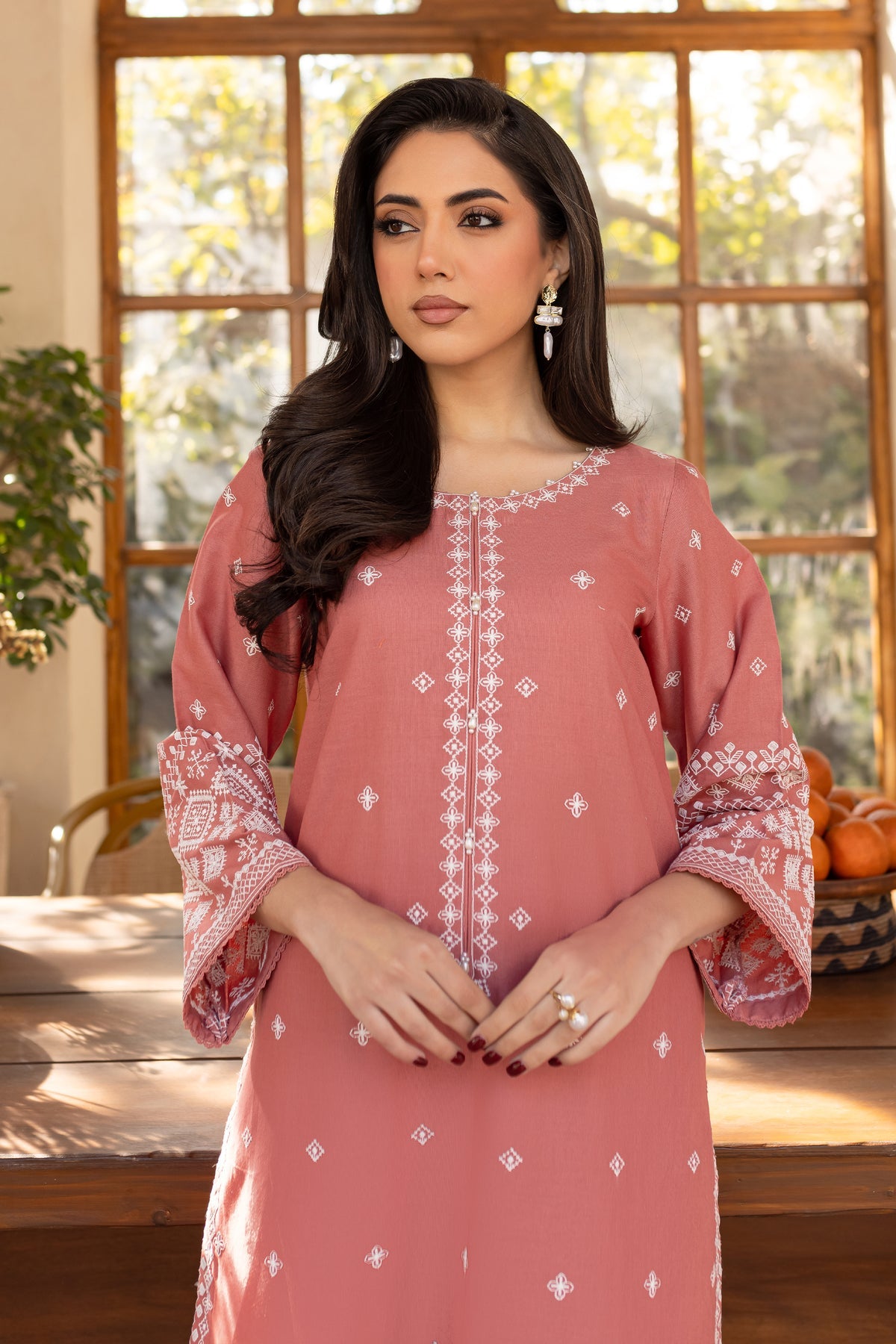 BATIK-2PC LAWN EMBROIDRED SHIRT WITH LAWN EMBROIDRED SLEEVES-BIC-3453