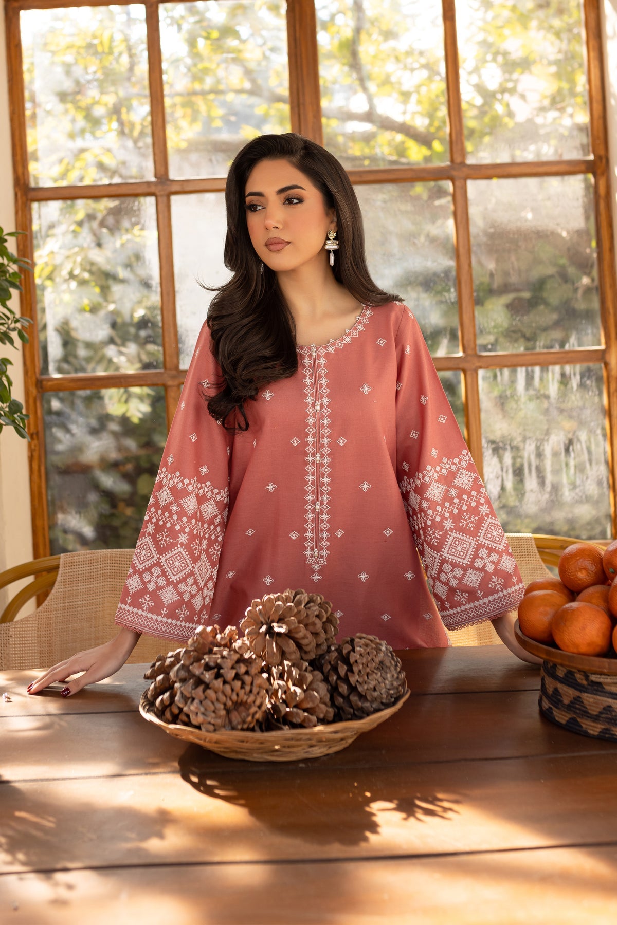 BATIK-2PC LAWN EMBROIDRED SHIRT WITH LAWN EMBROIDRED SLEEVES-BIC-3453
