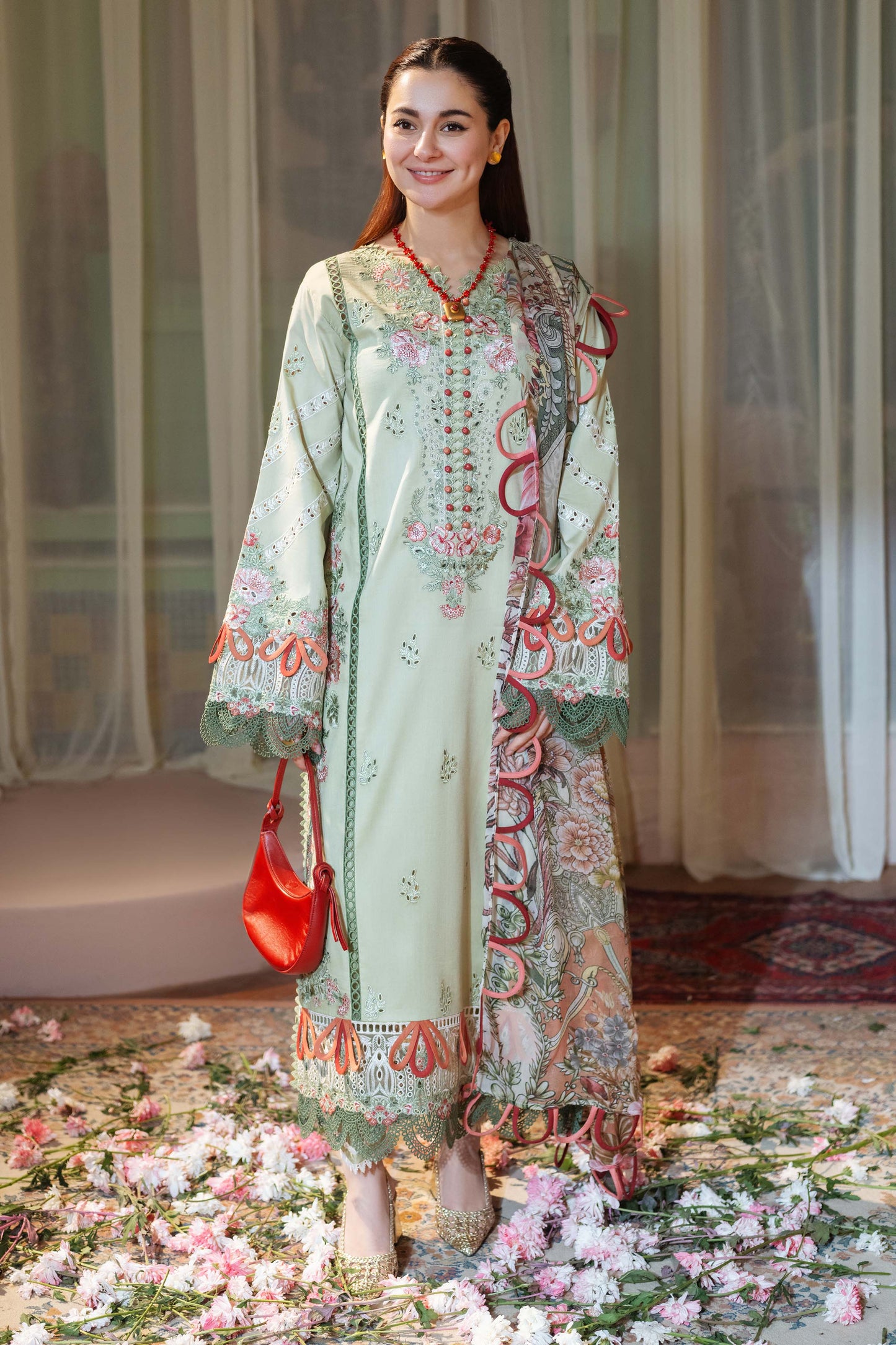 JADE - 3PC LAWN EMBROIDERED SHIRT WITH CHIFFON PRINTED DUPATTA AND TROUSER-BIC-3792