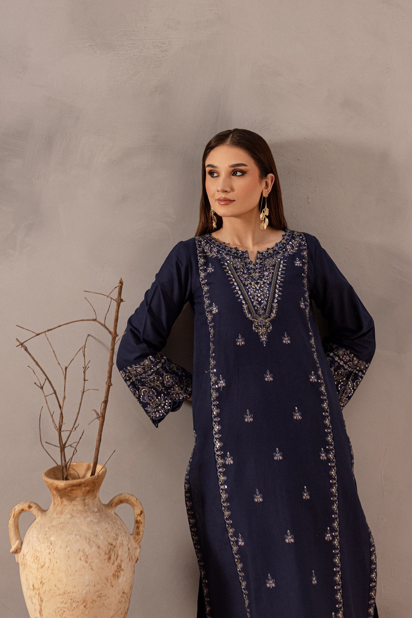 BATIK-2PC SEQUIN LAWN EMBROIDERED SHIRT WITH SEQUIN LAWN EMBROIDERED TROUSER-BIC-3475