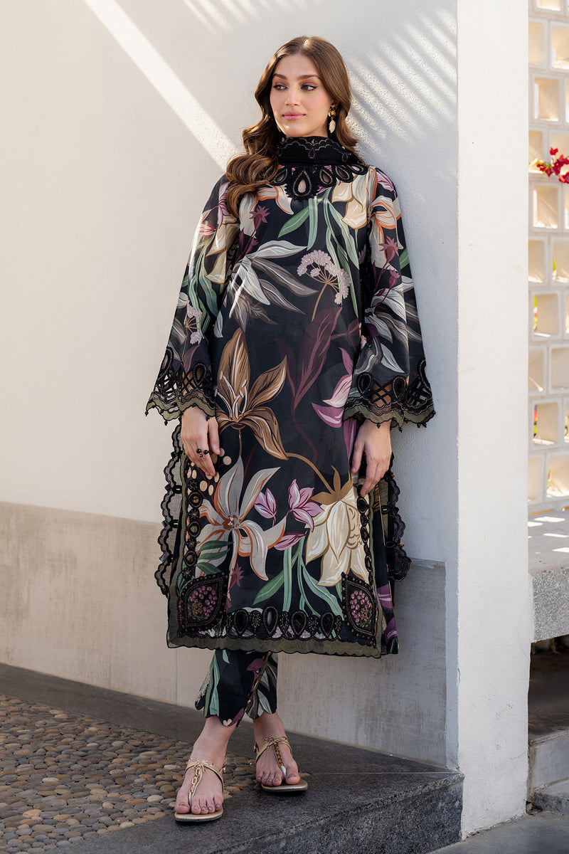 BAROQUE-3PC KHADDAR PRINTED EMB SHIRT WITH KHADDAR PRINTED EMB DUPATTA AND PRINTED TROUSER-BIC-2624