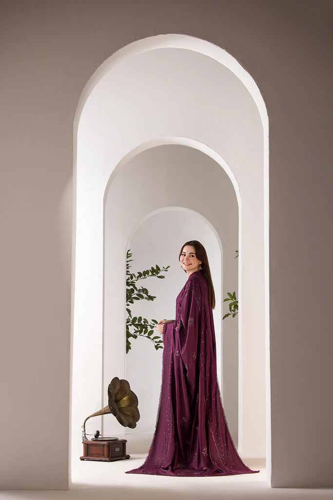 SOBIA NAZIR - 3PC DHANAK EMBROIDERED SHIRT WITH DHANAK EMBROIDERED SHAWL AND TROUSE-BIC-3423