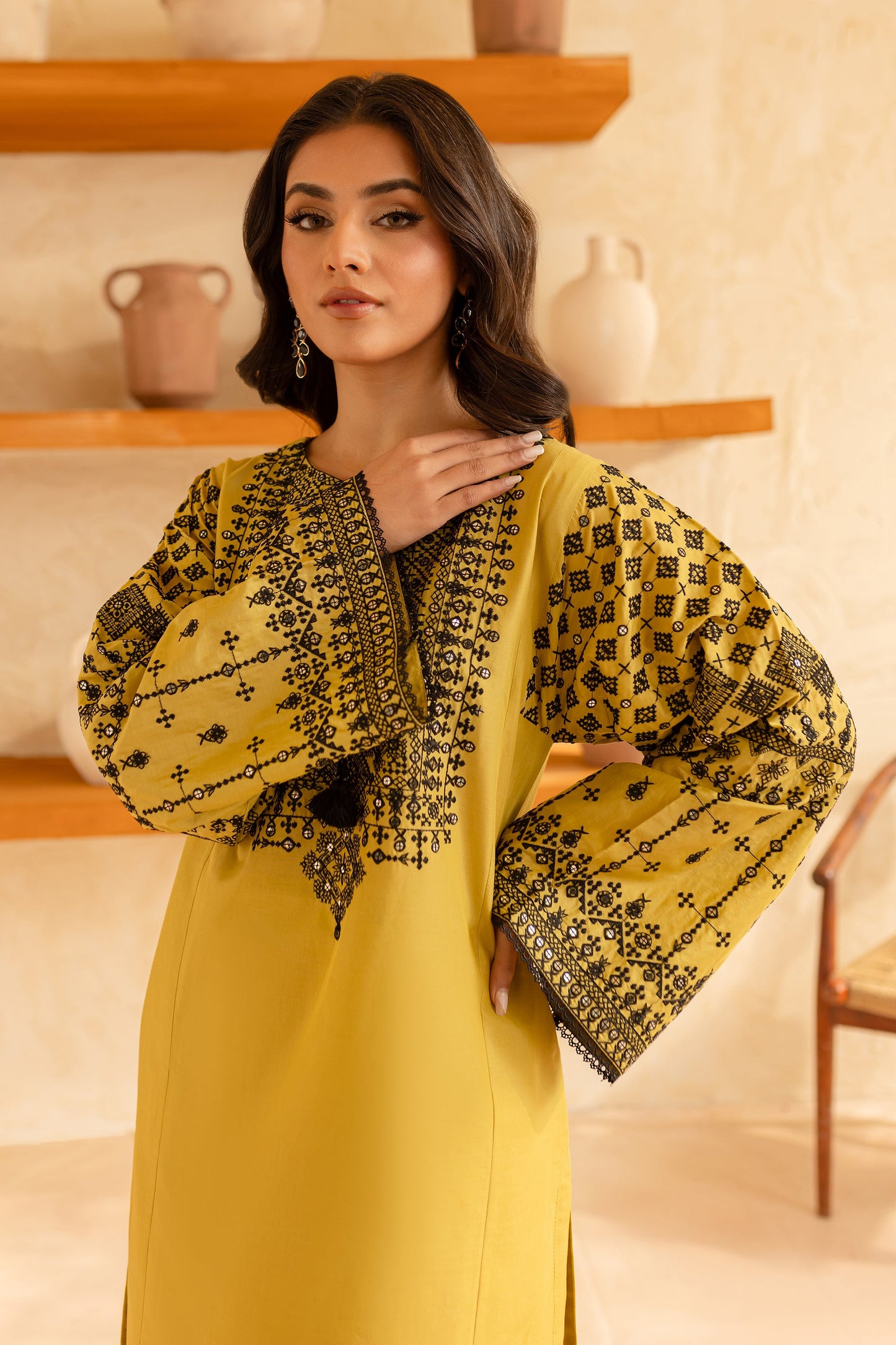 BATIK-2PC SEQUIN LAWN EMBROIDERED SHIRT WITH SEQUIN LAWN EMBROIDERED TROUSER-BIC-3480