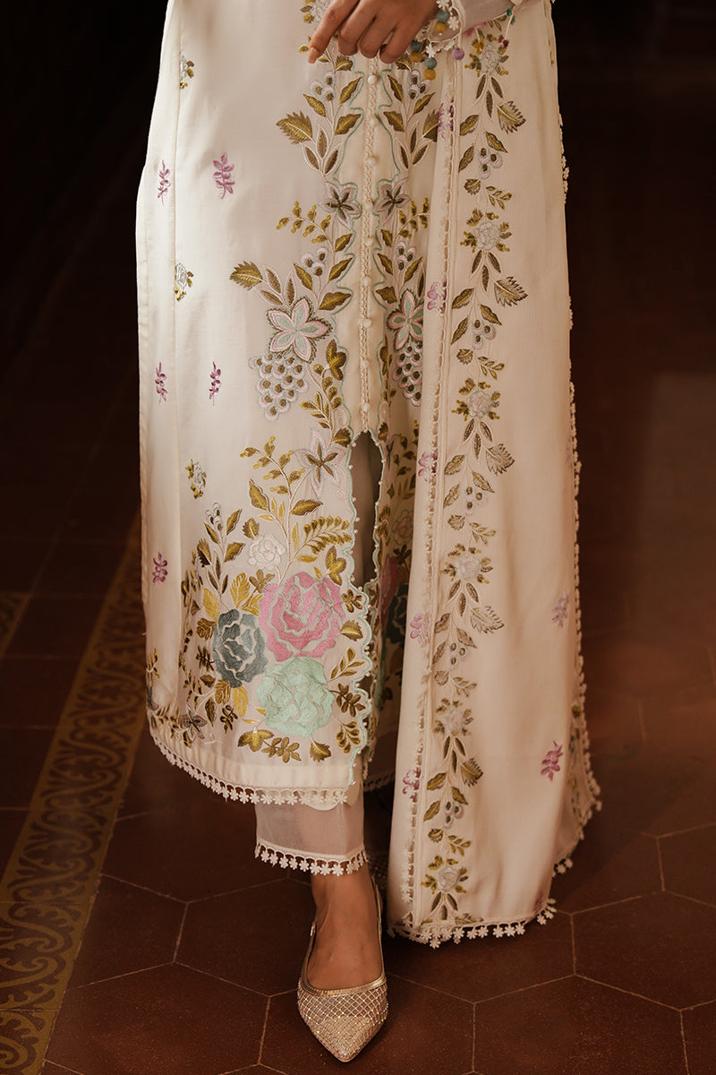 CROSS STITCH-3PC DHANAK EMBROIDERED SHIRT WITH DHANAK EMBROIDERED SHAWL AND TROUSER BIC-4161
