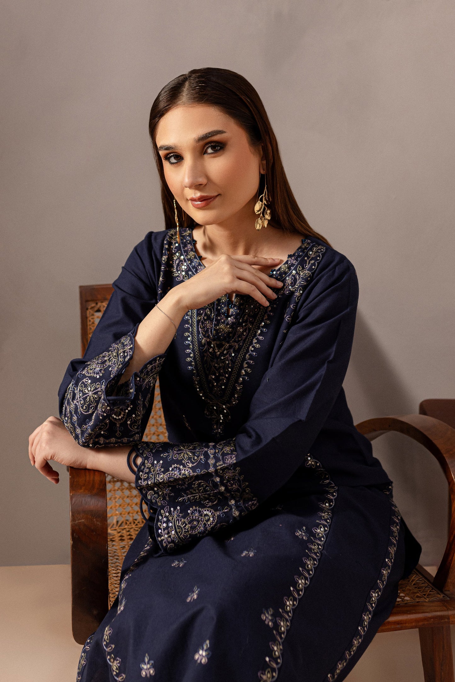 BATIK-2PC SEQUIN LAWN EMBROIDERED SHIRT WITH SEQUIN LAWN EMBROIDERED TROUSER-BIC-3475