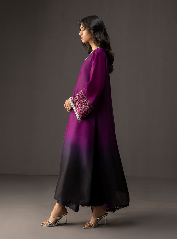 ZAINAB CHOTANI-3PC SHAMOZ SILK PRINT EMBROIDERED SHIRT WITH SOFT SILK PRINT DUPATTA & SILK TROUSER BIC-1710