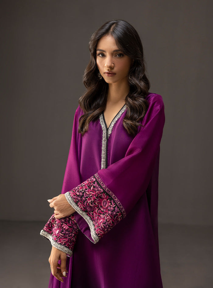 ZAINAB CHOTANI-3PC SHAMOZ SILK PRINT EMBROIDERED SHIRT WITH SOFT SILK PRINT DUPATTA & SILK TROUSER BIC-1710