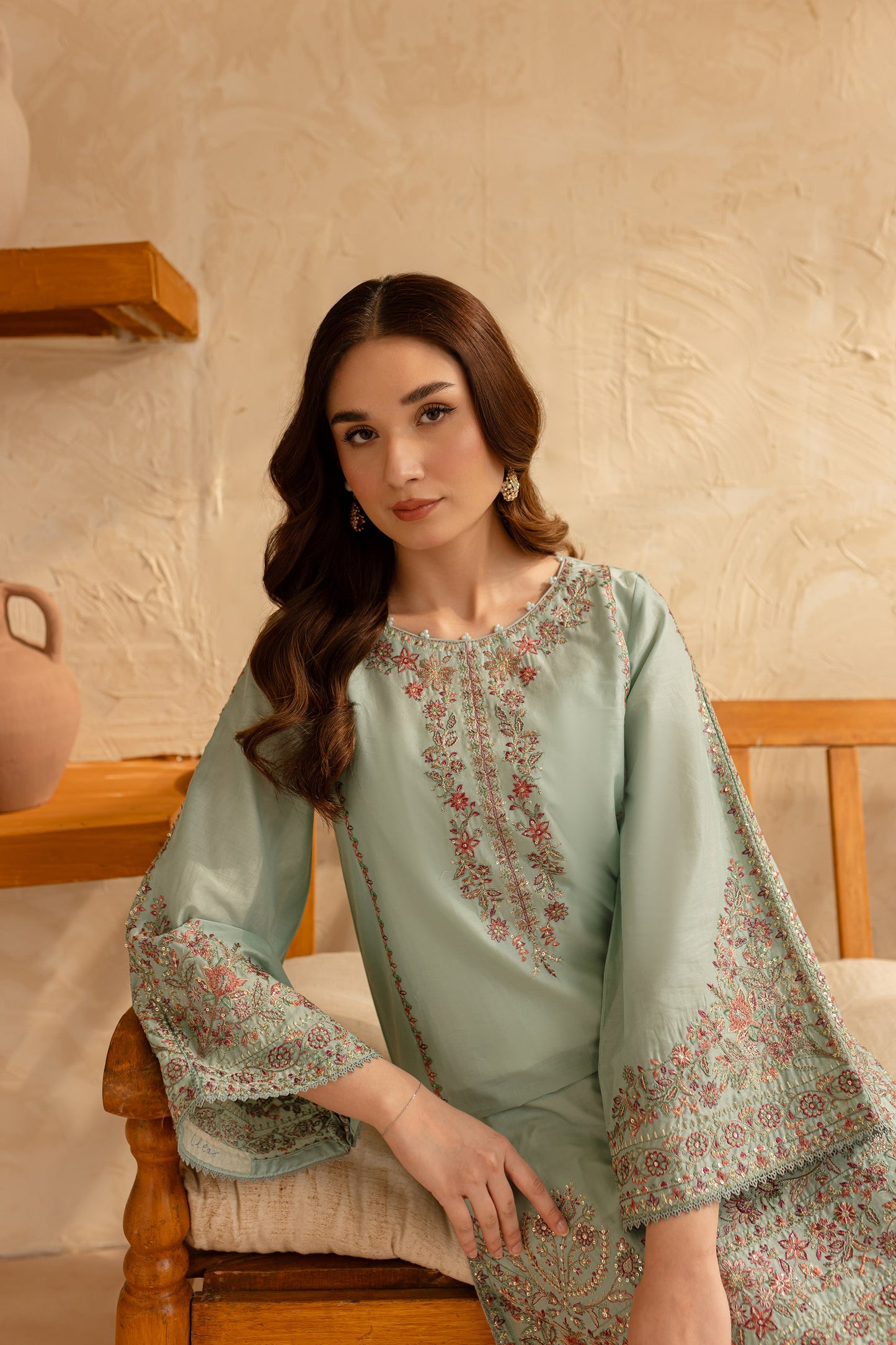 BATIK-2PC SEQUIN LAWN EMBROIDERED SHIRT WITH SEQUIN LAWN EMBROIDERED TROUSER-BIC-3478