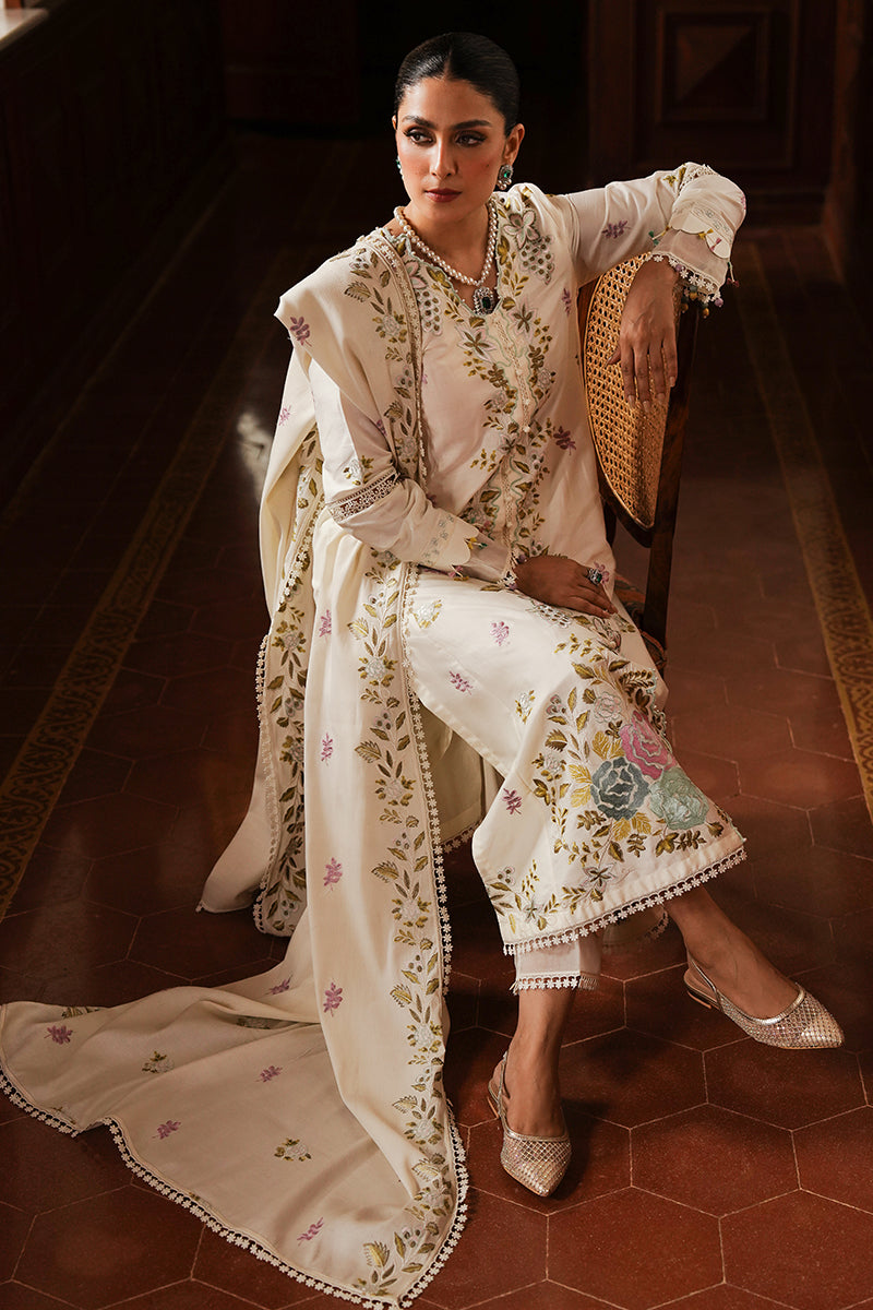 CROSS STITCH-3PC DHANAK EMBROIDERED SHIRT WITH DHANAK EMBROIDERED SHAWL AND TROUSER BIC-4161