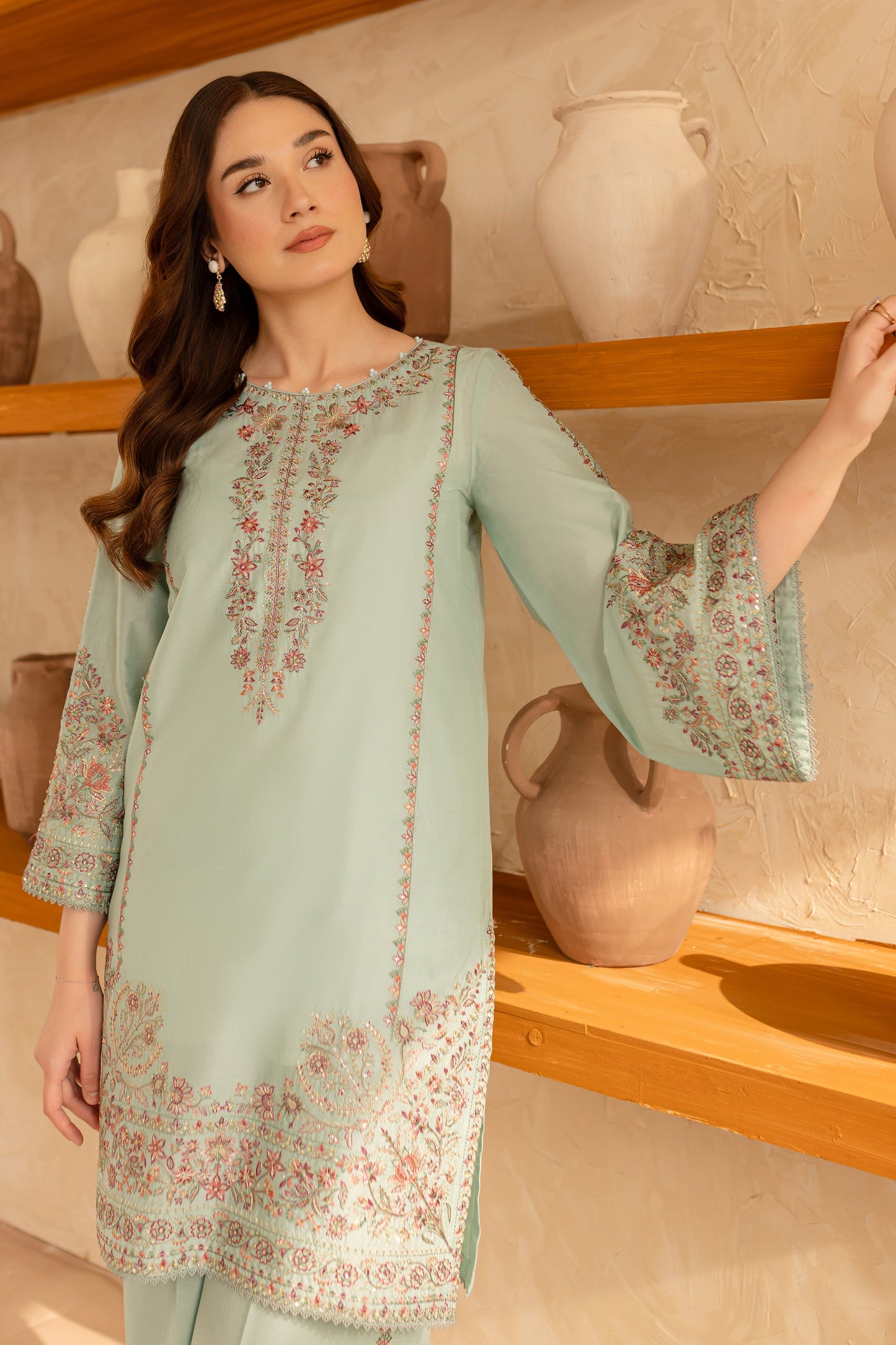 BATIK-2PC SEQUIN LAWN EMBROIDERED SHIRT WITH SEQUIN LAWN EMBROIDERED TROUSER-BIC-3478