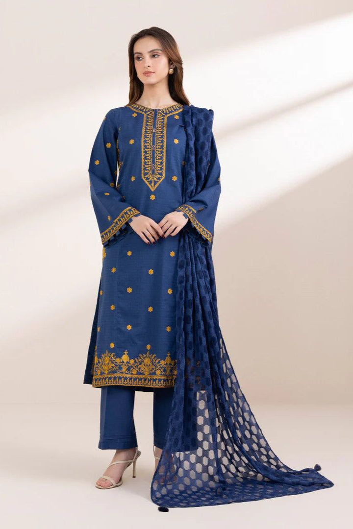SAPPHIRE-3PC LAWN EMBROIDERED SHIRT WITH COTTON NET DUPATTA & TROUSER-BIC-3790
