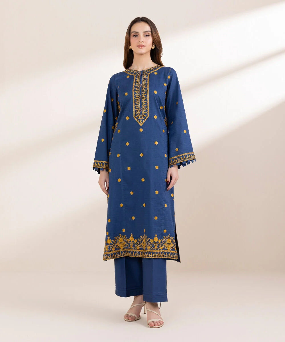 SAPPHIRE-3PC LAWN EMBROIDERED SHIRT WITH COTTON NET DUPATTA & TROUSER-BIC-3790