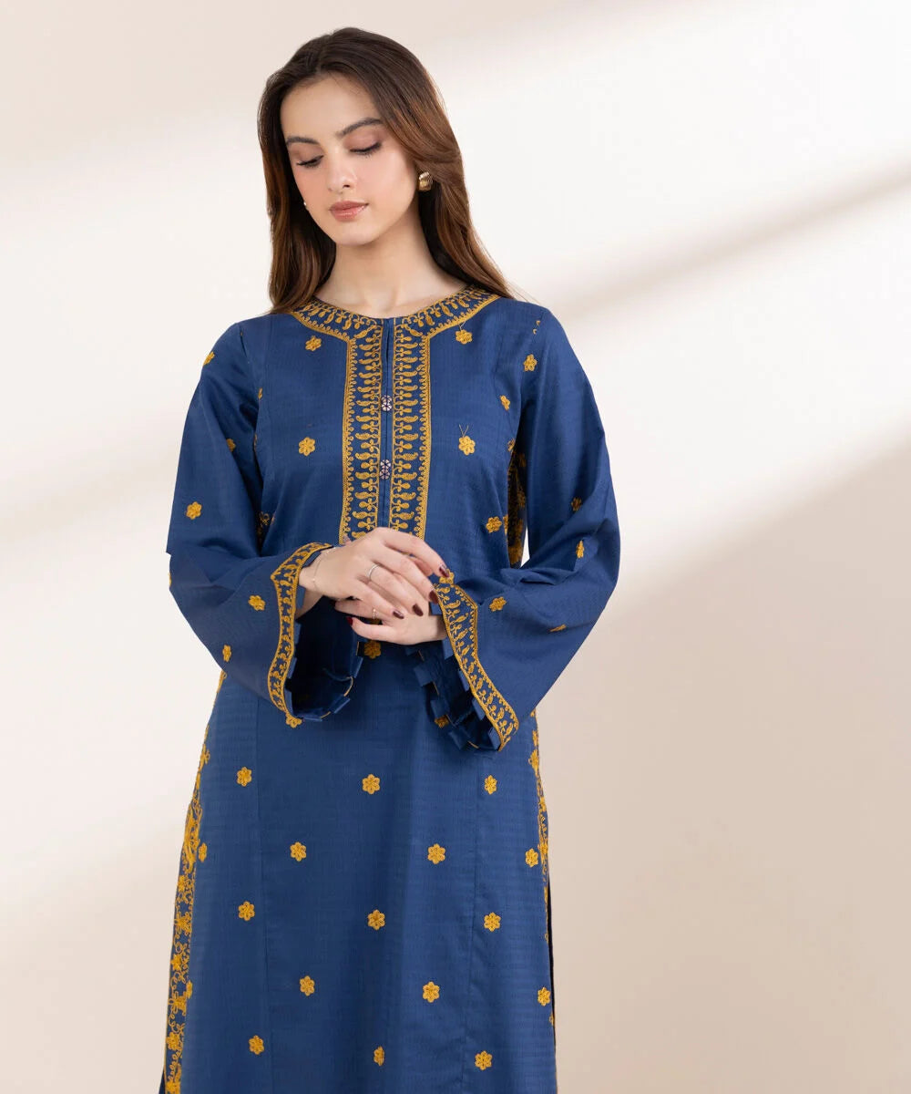 SAPPHIRE-3PC LAWN EMBROIDERED SHIRT WITH COTTON NET DUPATTA & TROUSER-BIC-3790