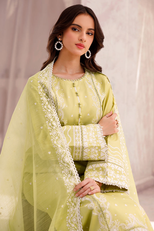 SAPPHIRE-3PC LAWN EMBROIDERED SHIRT WITH ORGANZA EMBROIDERED DUPATTA AND LAWN TROUSER-BIC-3697