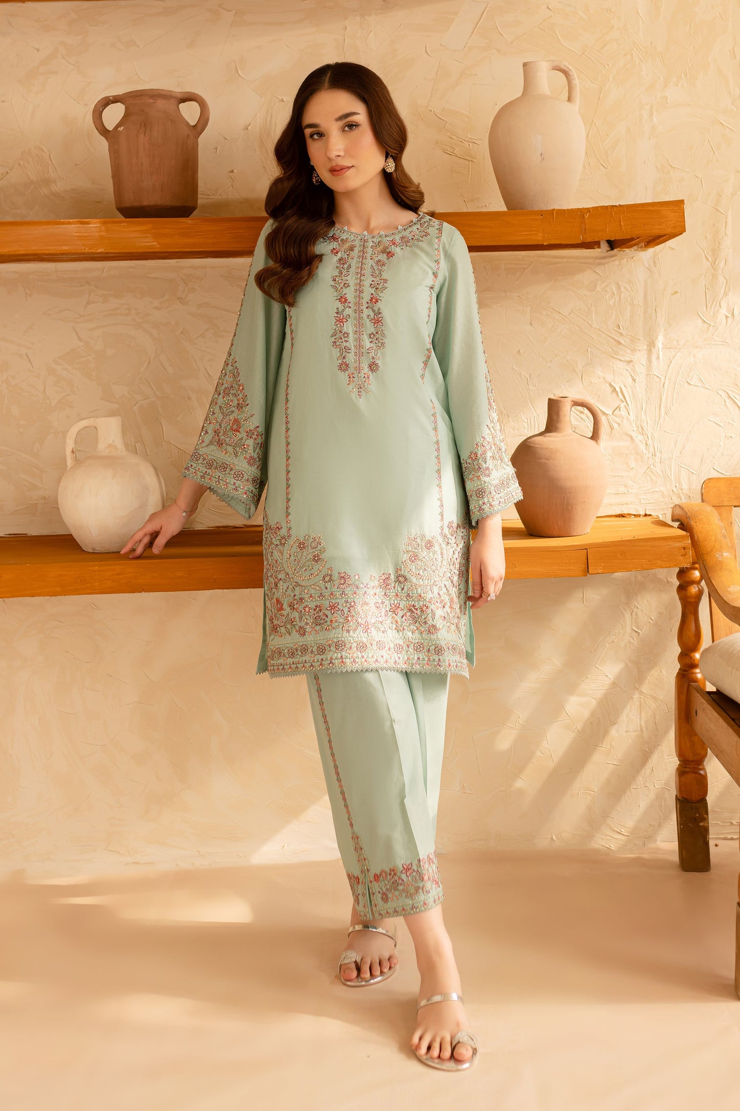 BATIK-2PC SEQUIN LAWN EMBROIDERED SHIRT WITH SEQUIN LAWN EMBROIDERED TROUSER-BIC-3478