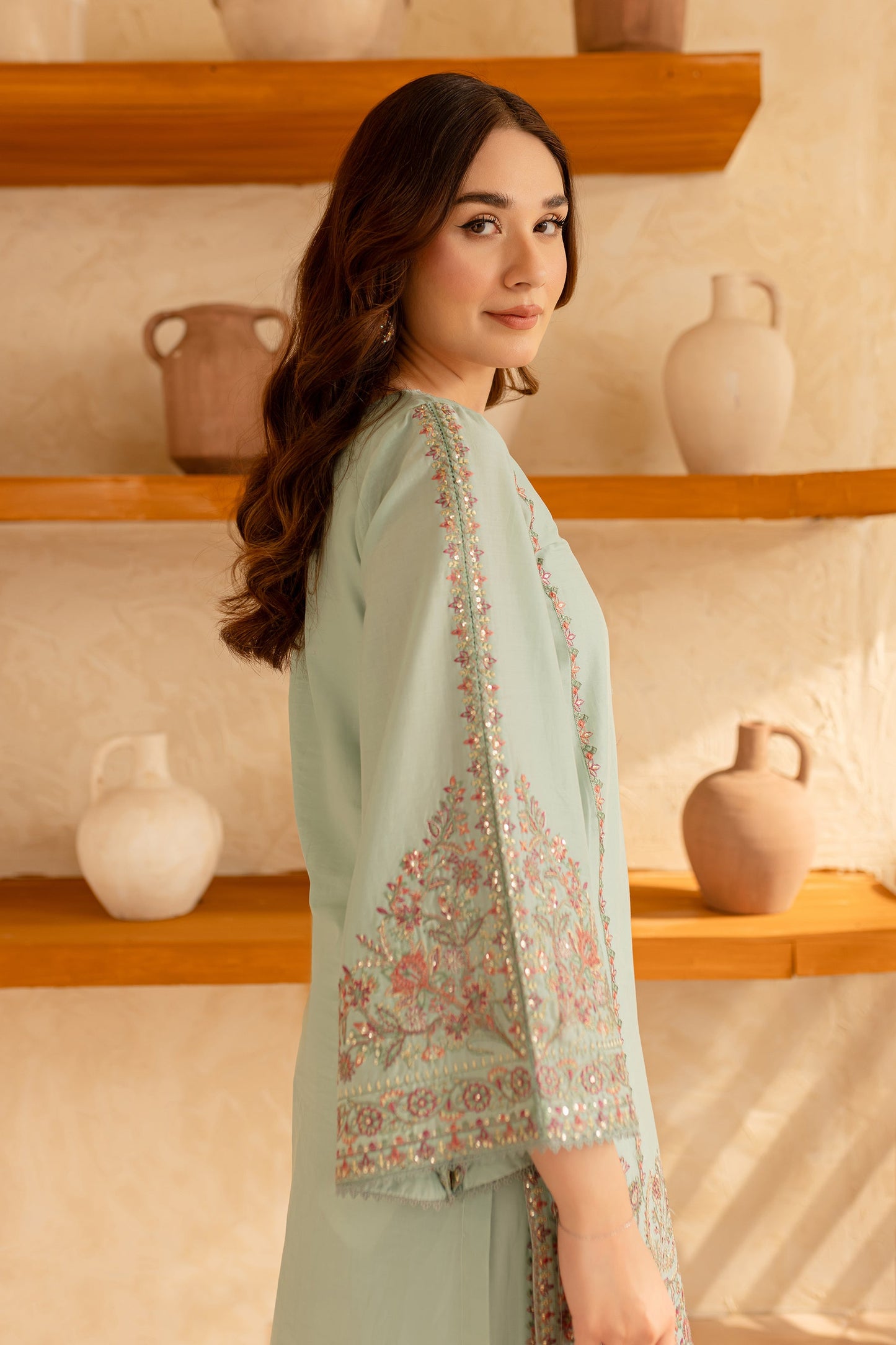 BATIK-2PC SEQUIN LAWN EMBROIDERED SHIRT WITH SEQUIN LAWN EMBROIDERED TROUSER-BIC-3478