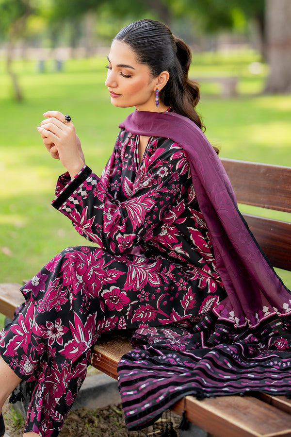 BAROUQUE-3PC KHADDAR PRINTED SHIRT WITH KHADDAR PRINT DUPATTA AND PRINT TROUSER-BIC-2633