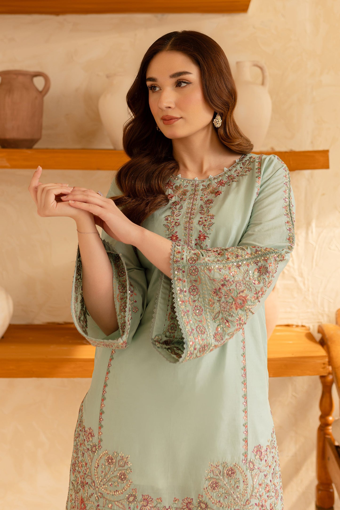 BATIK-2PC SEQUIN LAWN EMBROIDERED SHIRT WITH SEQUIN LAWN EMBROIDERED TROUSER-BIC-3478