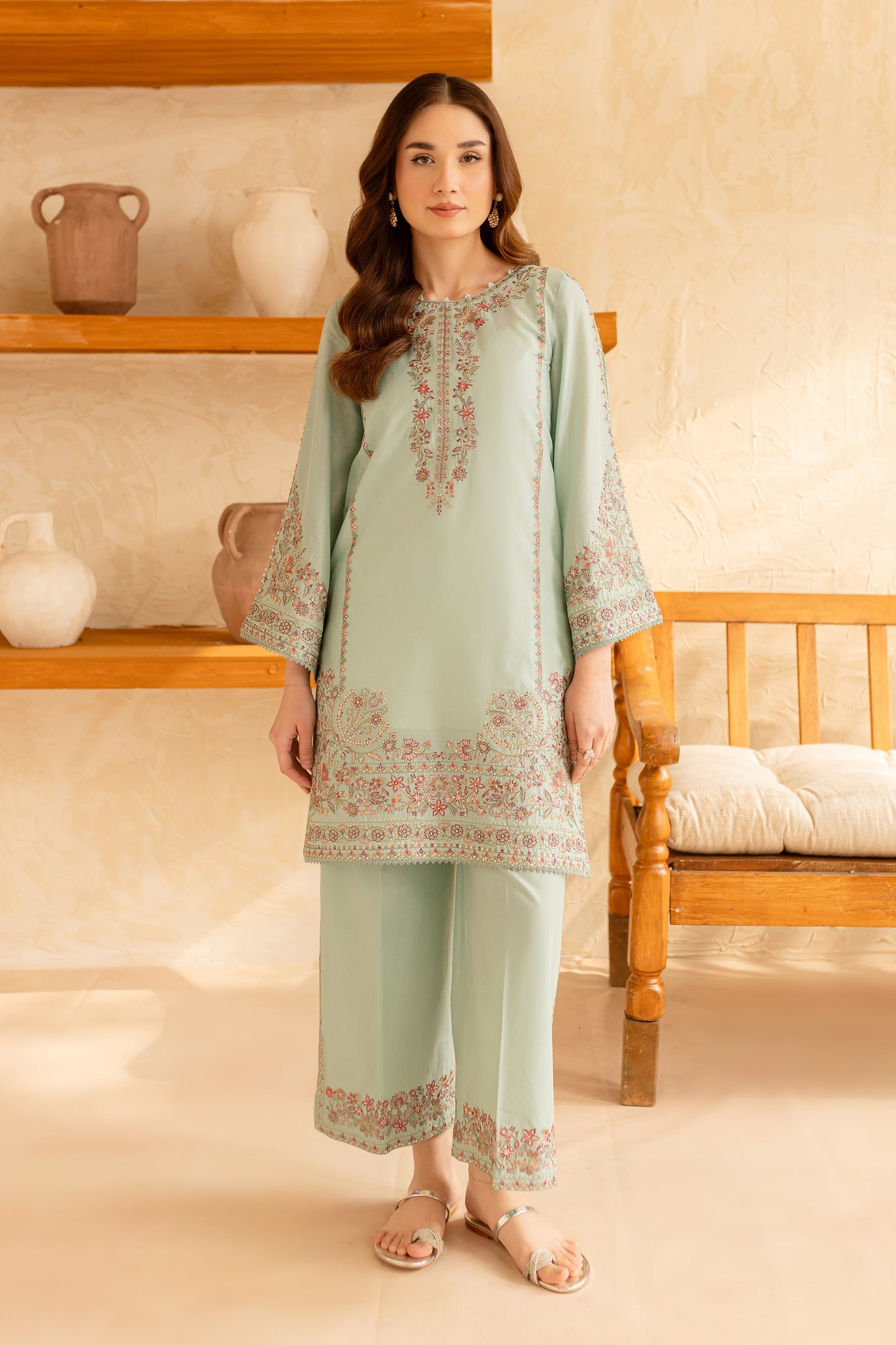BATIK-2PC SEQUIN LAWN EMBROIDERED SHIRT WITH SEQUIN LAWN EMBROIDERED TROUSER-BIC-3478