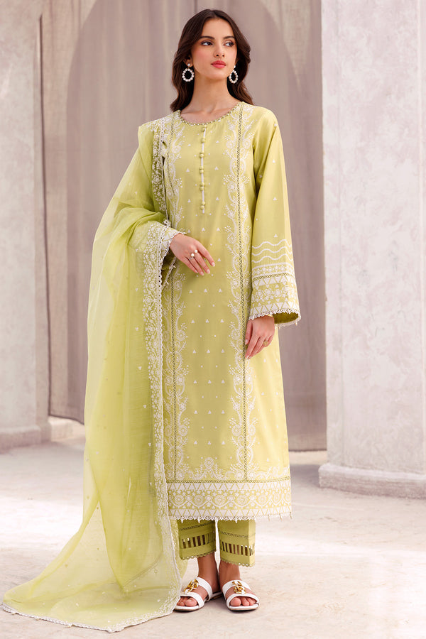 SAPPHIRE-3PC LAWN EMBROIDERED SHIRT WITH ORGANZA EMBROIDERED DUPATTA AND LAWN TROUSER-BIC-3697
