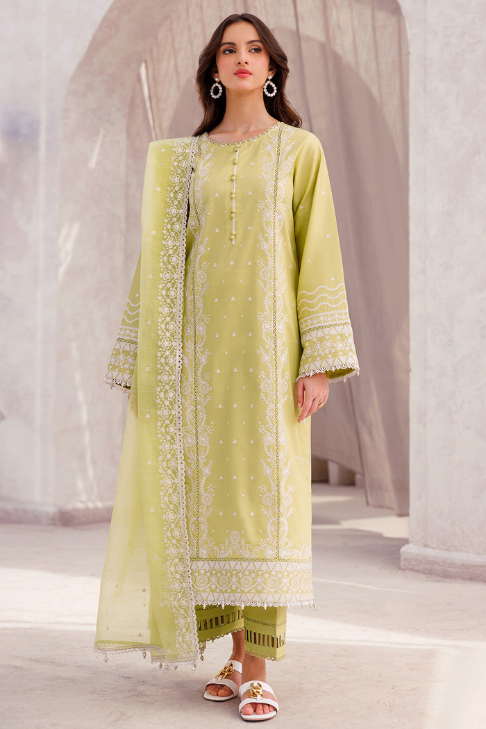 SAPPHIRE-3PC LAWN EMBROIDERED SHIRT WITH ORGANZA EMBROIDERED DUPATTA AND LAWN TROUSER-BIC-3697