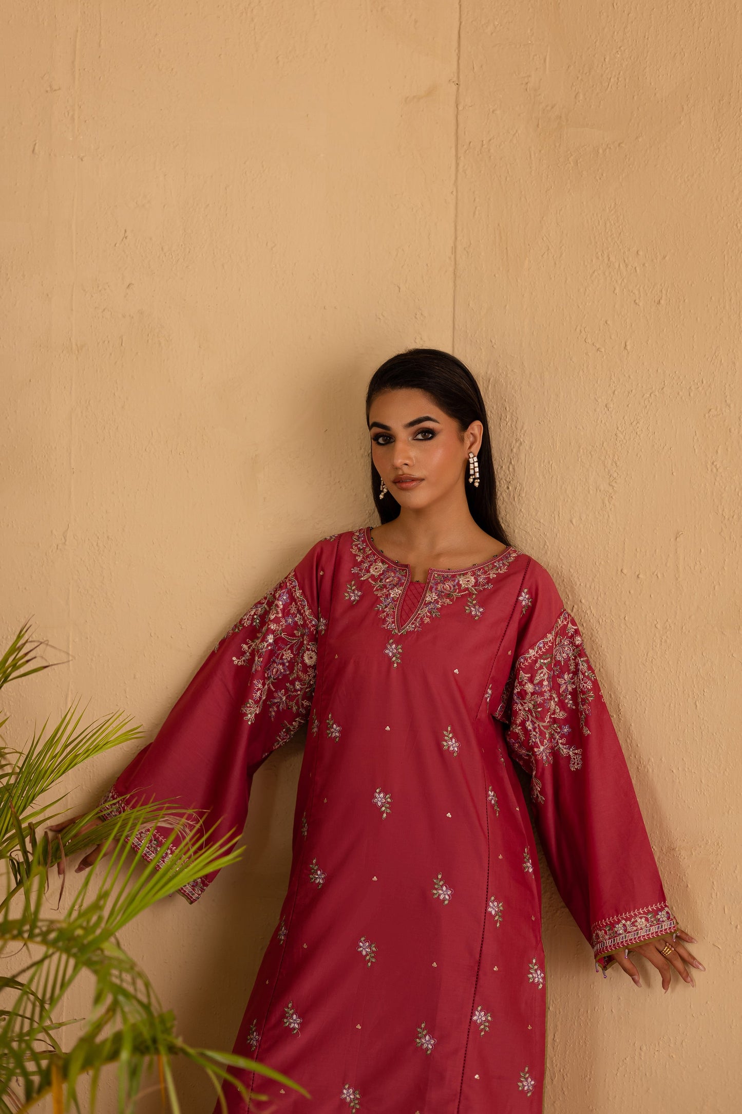 BATIK-2PC DHANAK EMBROIDERED SHIRT & EMBROIDERED TROUSER-BIC-114
