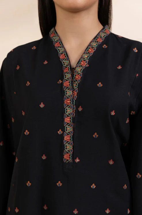 SAPPHIRE-3PC DHANAK EMBROIDERED SHIRT WITH COURTRAI PRINTED SHAWL & TROUSER-BIC-4242