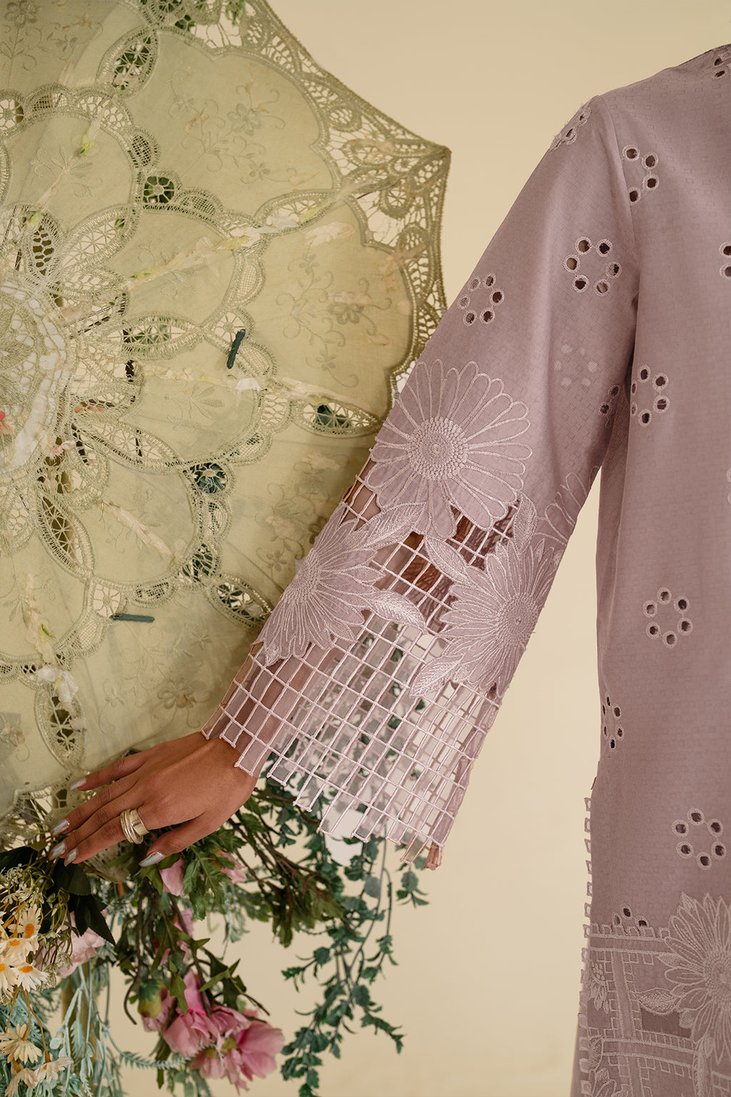 IZNIK-3PC LAWN EMBROIDERED SHIRT WITH KHAADI NET DUPATTA & TROUSER-BIC-3779