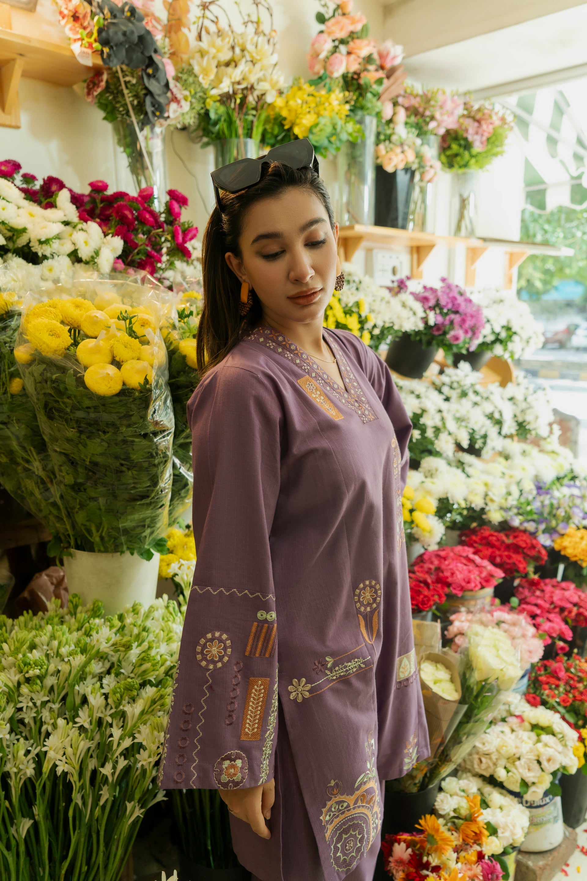 URGE-2PC DHANAK EMBROIDERED SHIRT WITH DHANAK EMBROIDRED TROUSER-BIC-137