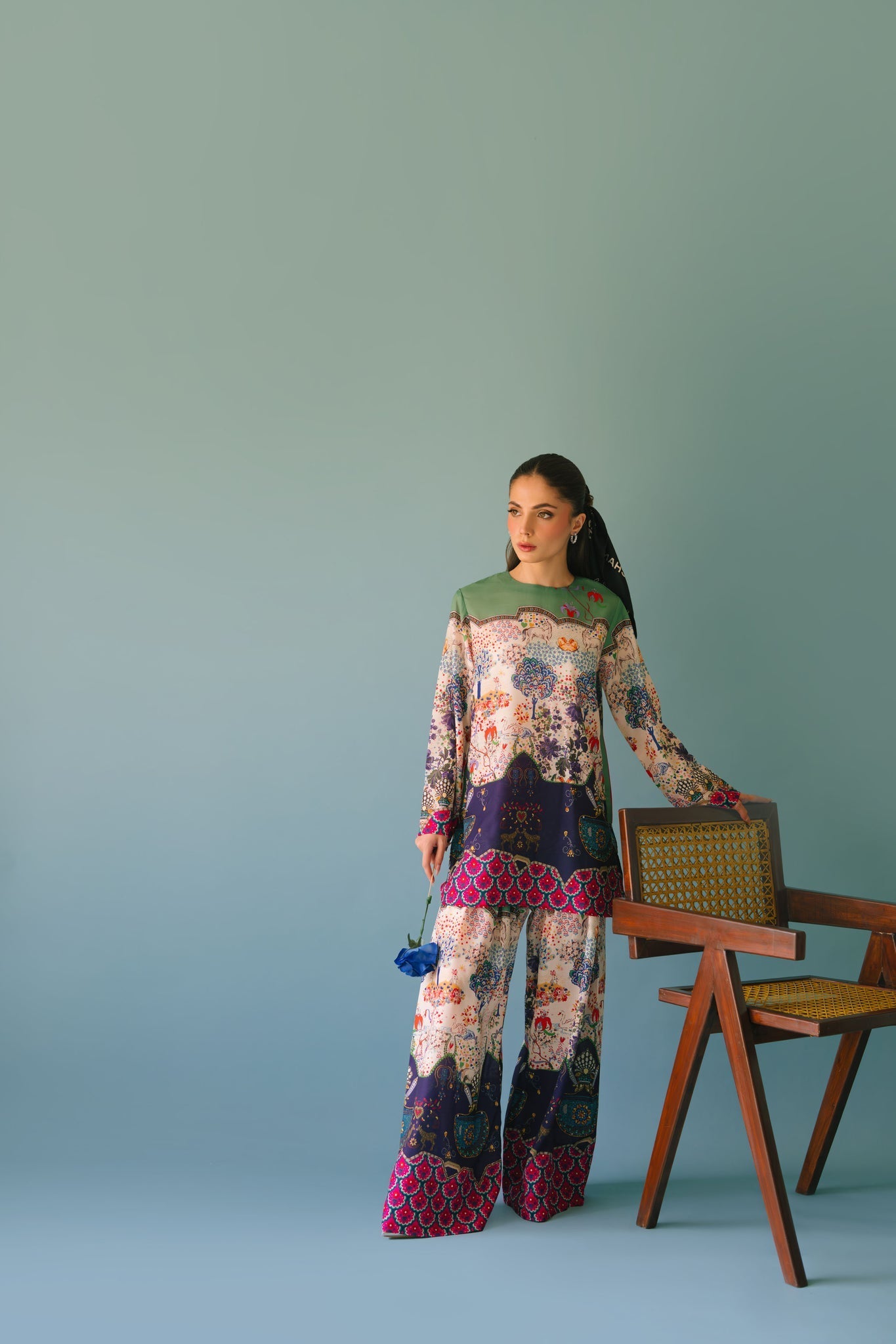 BRANDSINN-2PC SHAMOZE SILK PRINTED SHIRT & SHAMOZE SILK PRINTED TROUSER-BIC-2005