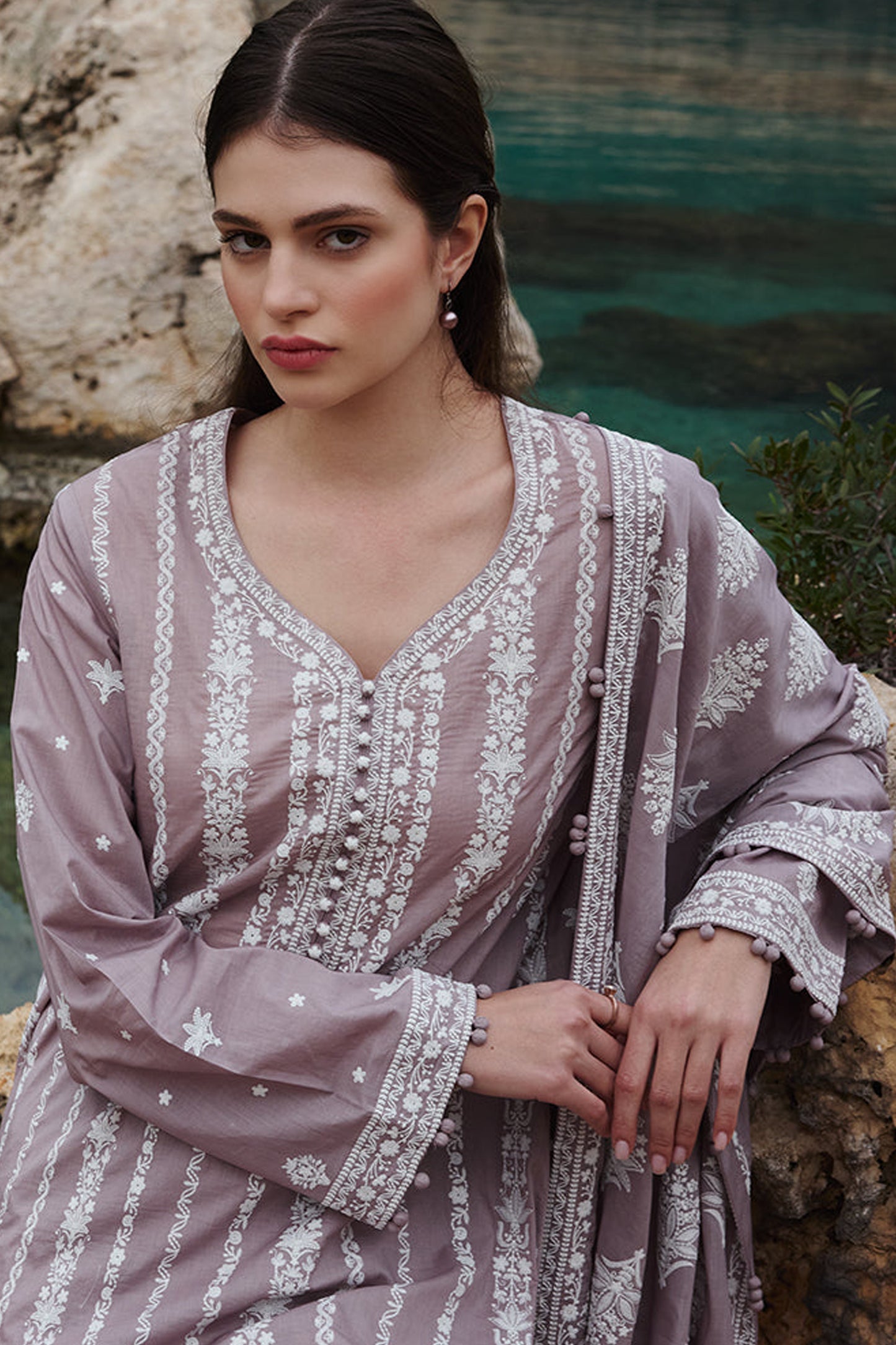 IMAGE-3PC LAWN EMBROIDERED WITH LAWN HEAVY EMBROIDERED READY TO WEAR DUPATTA -BIC-3696