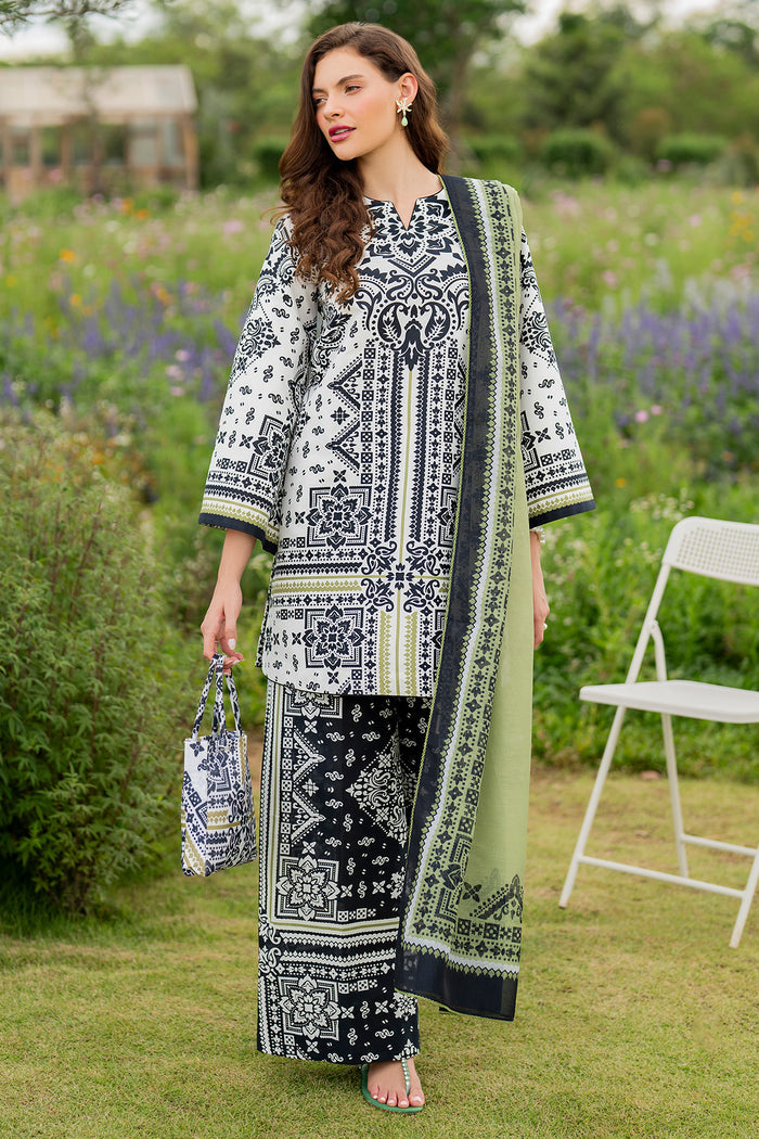 JAZMIN-3PC KHADDAR PRINTED SHIRT WITH KHADDAR PRINTED DUPATTA AND PRINTED TROUSER-BIC-2626