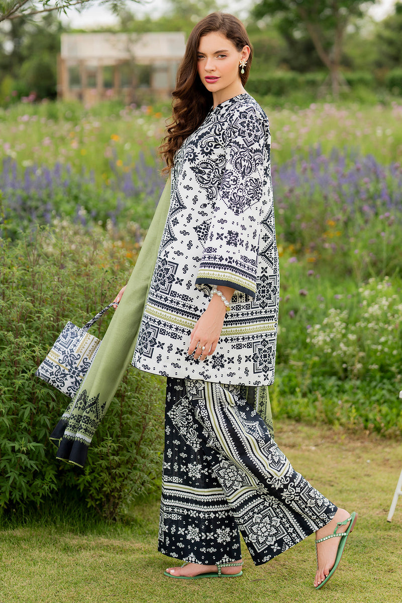 JAZMIN-3PC KHADDAR PRINTED SHIRT WITH KHADDAR PRINTED DUPATTA AND PRINTED TROUSER-BIC-2626