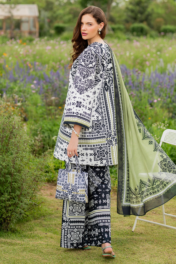 JAZMIN-3PC KHADDAR PRINTED SHIRT WITH KHADDAR PRINTED DUPATTA AND PRINTED TROUSER-BIC-2626