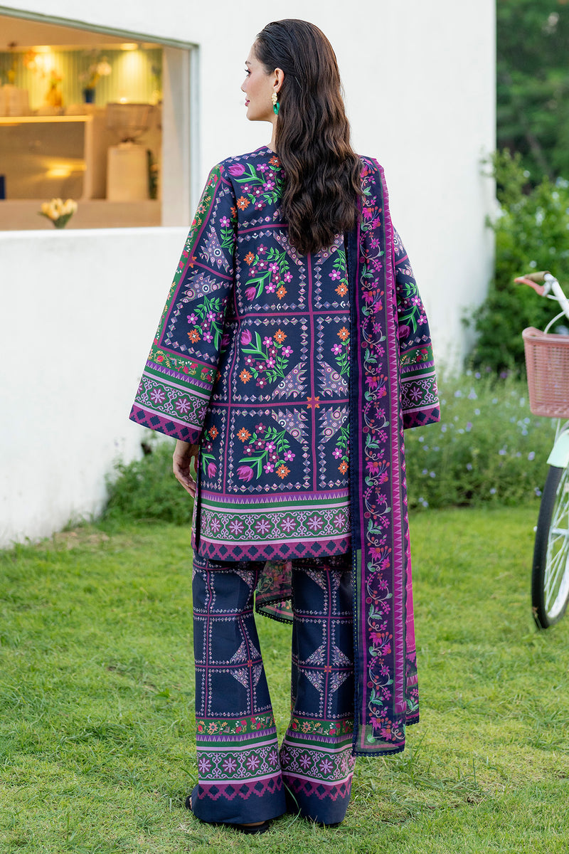 JAZMIN-3PC KHADDAR PRINTED SHIRT WITH KHADDAR PRINTED DUPATTA AND PRINTED TROUSER-BIC-2628