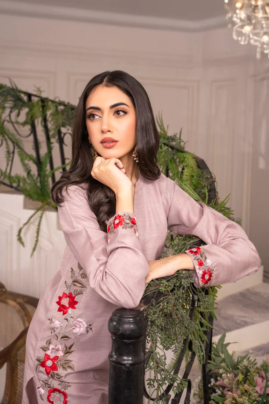 MIRANA-3PC LAWN EMBROIDERED SHIRT WITH CHIFFON TYE & DYE DUPATTA AND TROUSER-BIC-3661