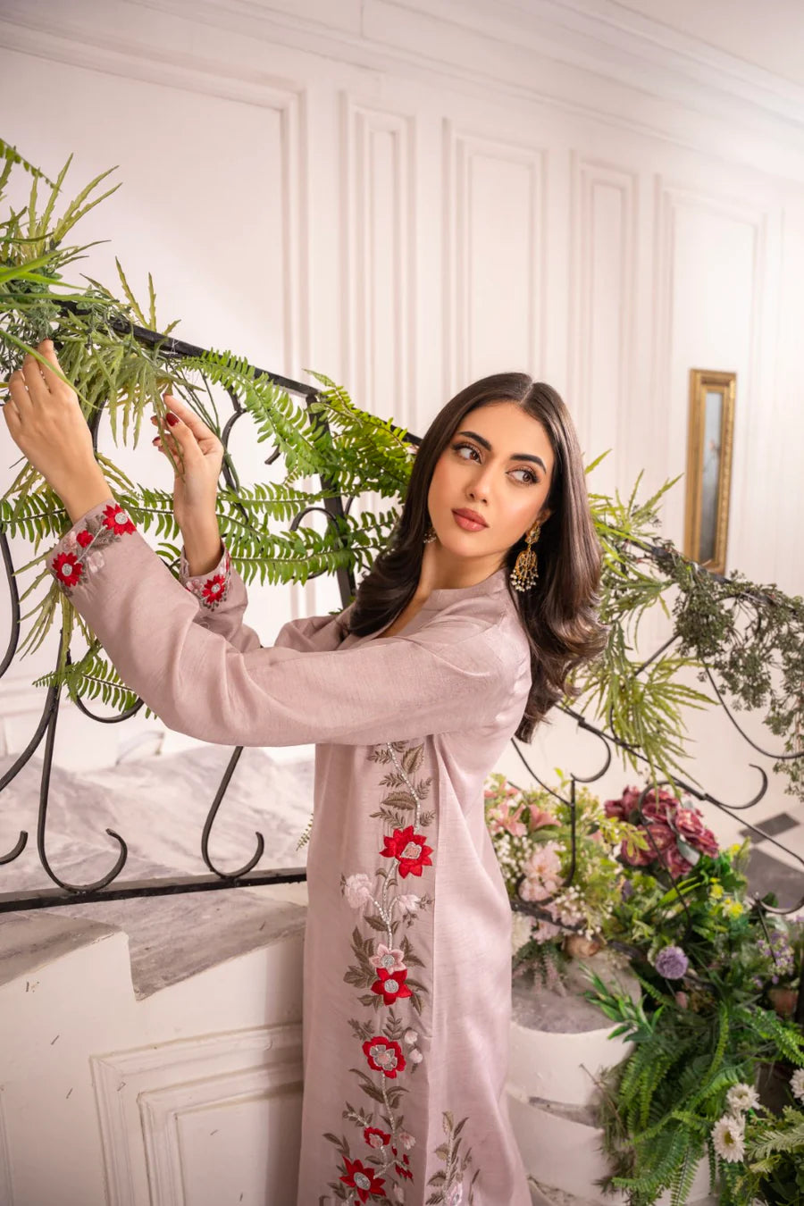 MIRANA-3PC LAWN EMBROIDERED SHIRT WITH CHIFFON TYE & DYE DUPATTA AND TROUSER-BIC-3661