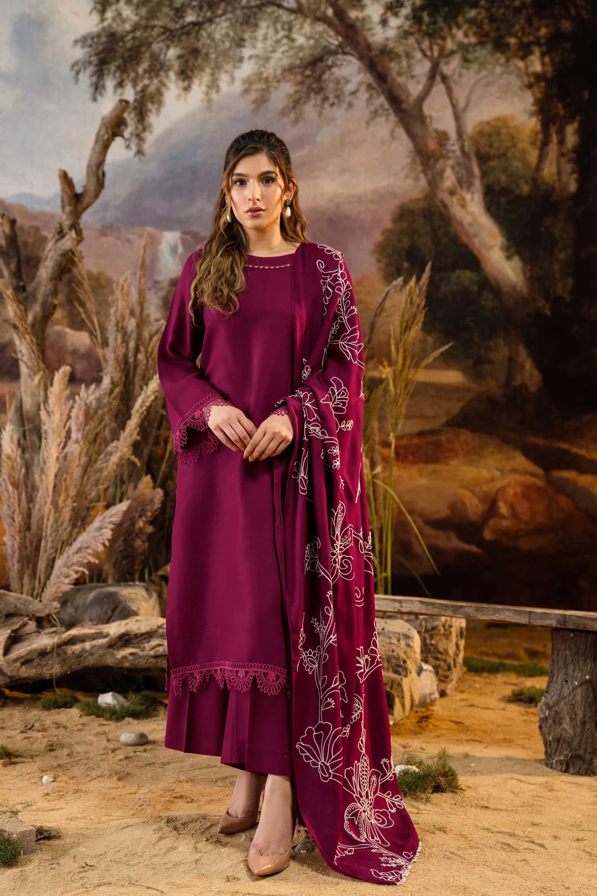 NATASHA KAMAL - 3PC LAWN EMBROIDERED SHIRT WITH LAWN HEAVY EMBROIDERED AND TROUSER-BIC-2703