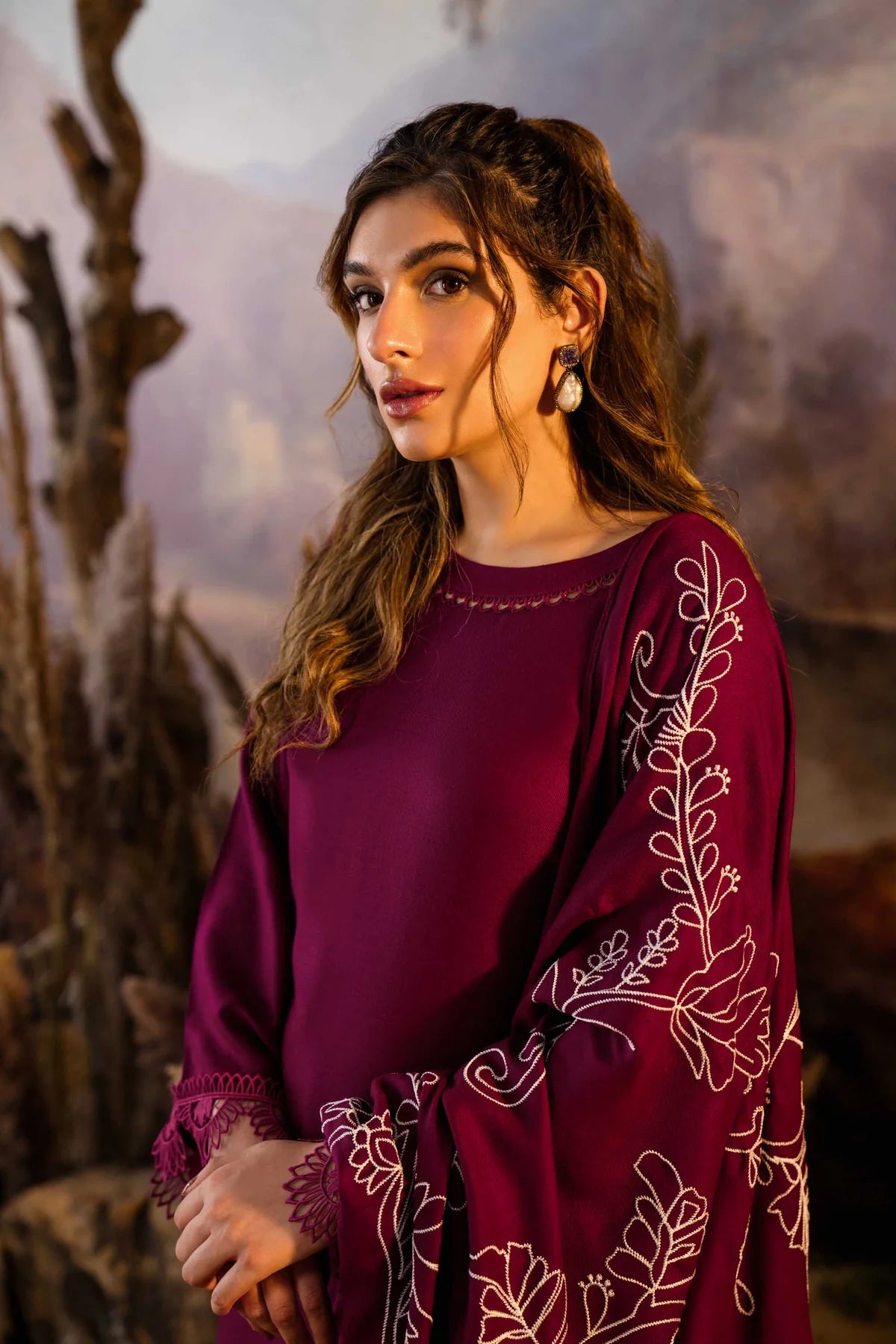 NATASHA KAMAL - 3PC LAWN EMBROIDERED SHIRT WITH LAWN HEAVY EMBROIDERED AND TROUSER-BIC-2703