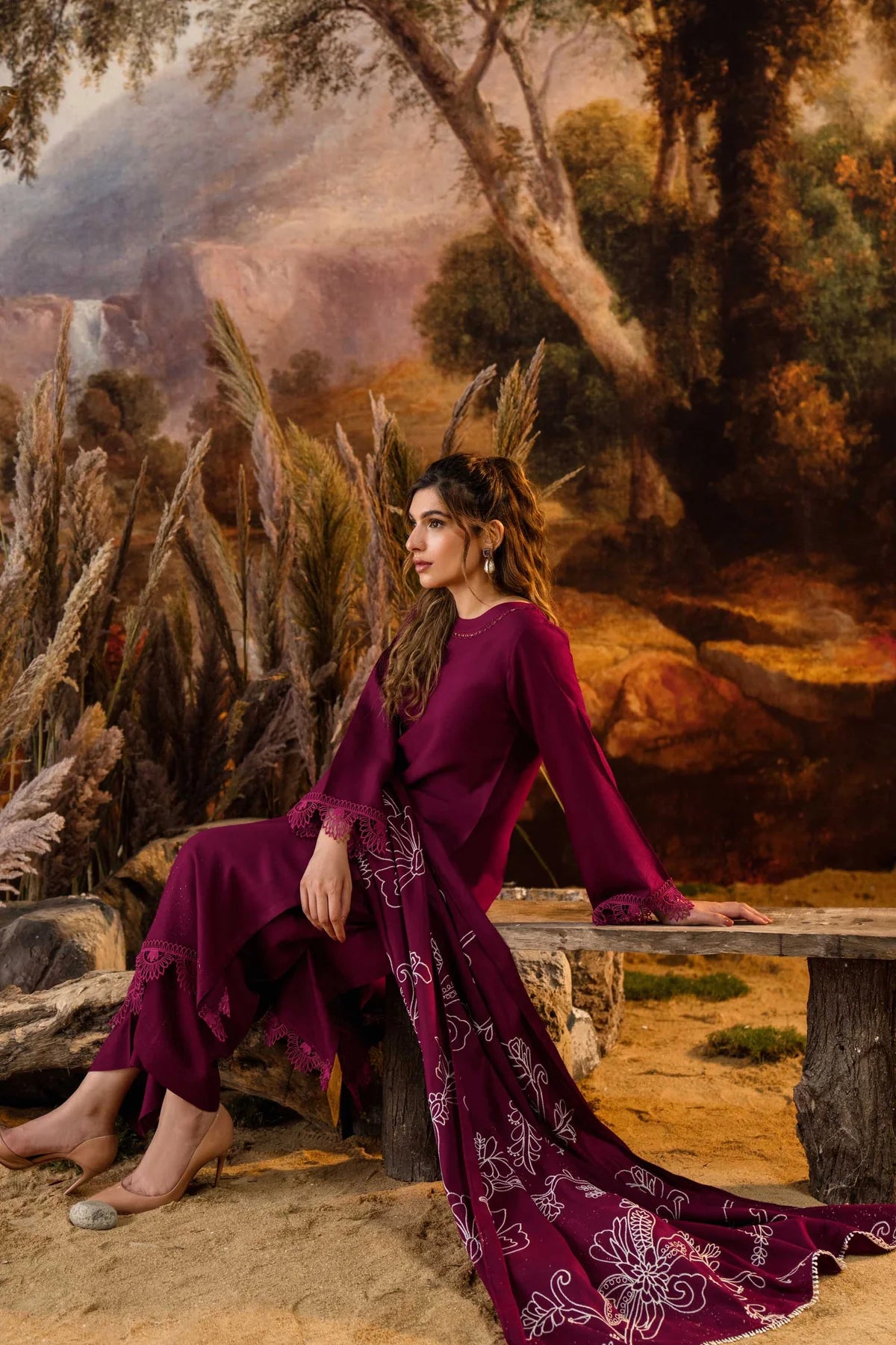 NATASHA KAMAL - 3PC LAWN EMBROIDERED SHIRT WITH LAWN HEAVY EMBROIDERED AND TROUSER-BIC-2703