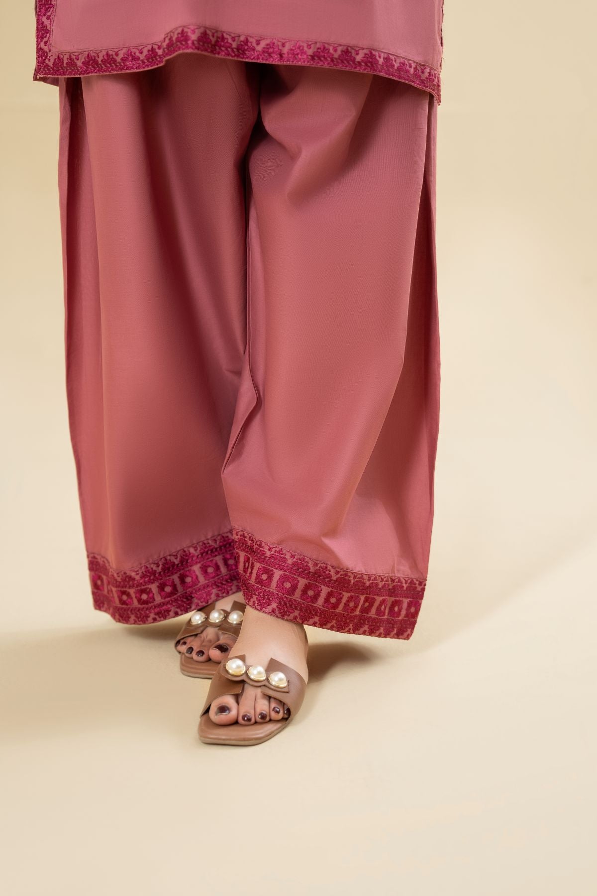LAZULI-2PC KHADDAR EMBROIDRED SHIRT WITH KHADDAR EMB TROUSER-BIC-127