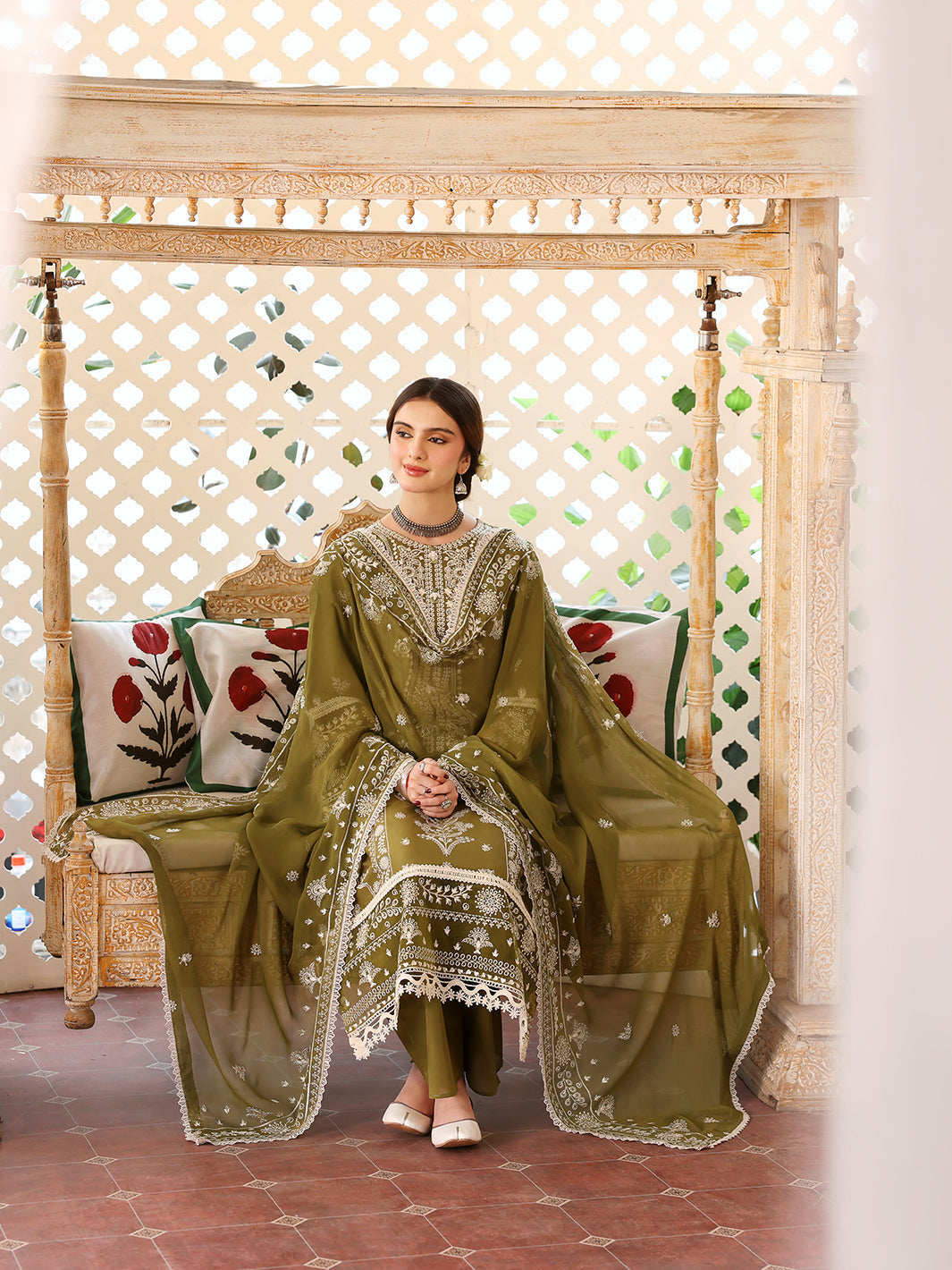 JAZMIN-3PC LAWN EMBROIDERED WITH LAWN HEAVY EMBROIDERED READY TO WEAR DUPATTA -BIC-3705