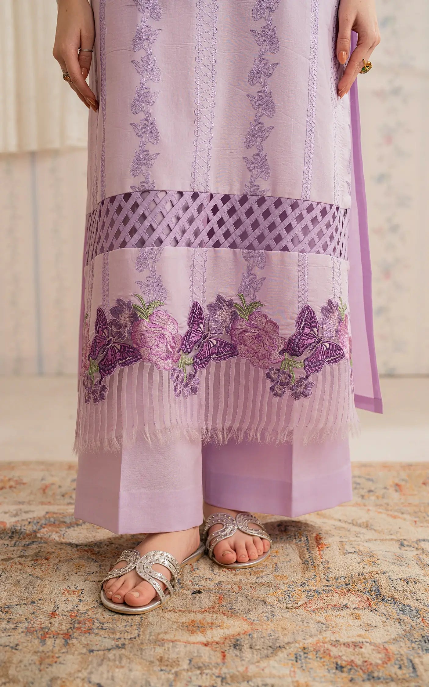 ASIFA NABEEL-3PC LAWN EMBROIDERED SHIRT WITH MONARK PRINTED DUPATTA AND TROUSER-BIC-3756