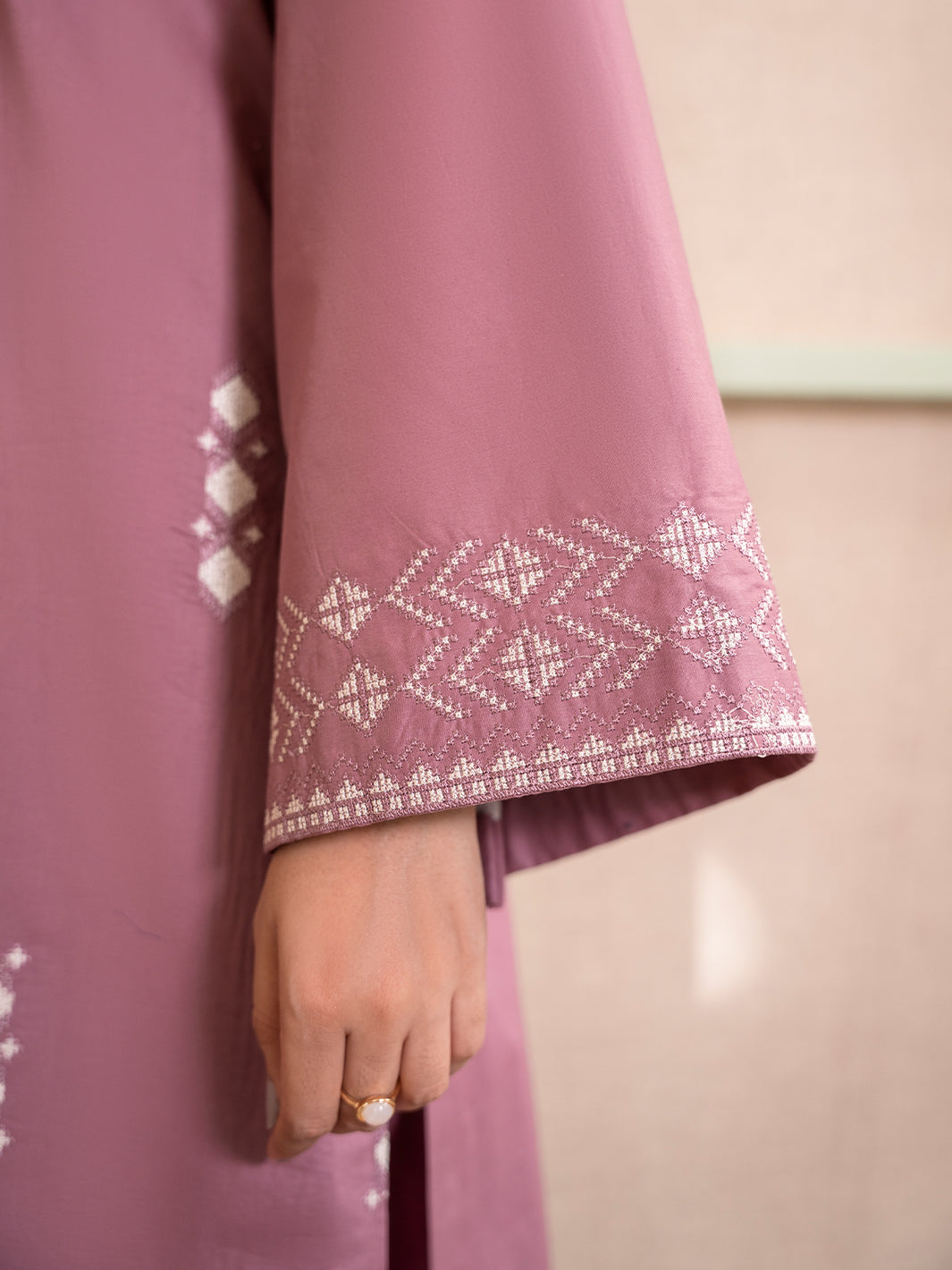 IZEL-2PC DHANAK EMBROIDERED SHIRT WITH DHANAK EMBROIDERED TROUSER-BIC-103