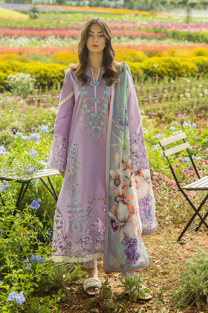 MUSHQ - 3PC LAWN EMBROIDERED SHIRT WITH CHIFFON PRINTED DUPATTA AND TROUSER - BIC-3827